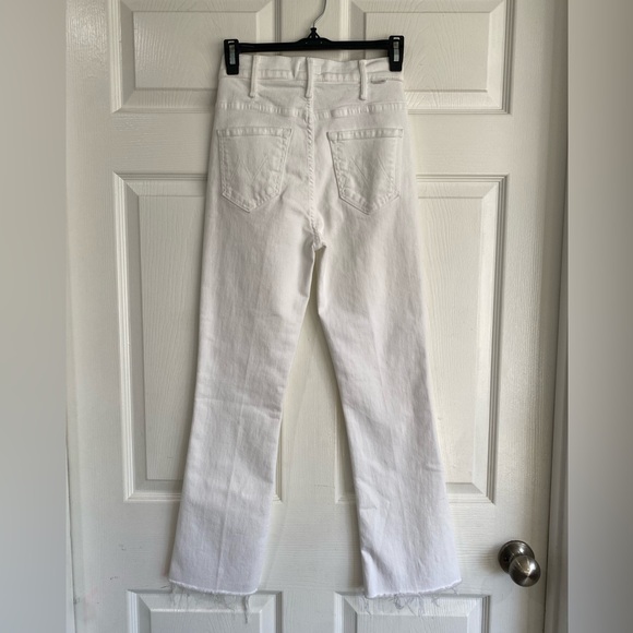 MOTHER The Hustler Ankle Fray In Fairest Of Them All White High Rise Jeans 24 - Picture 8 of 15